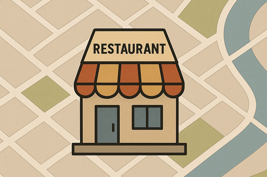 Un mapa sobre un restaurante.